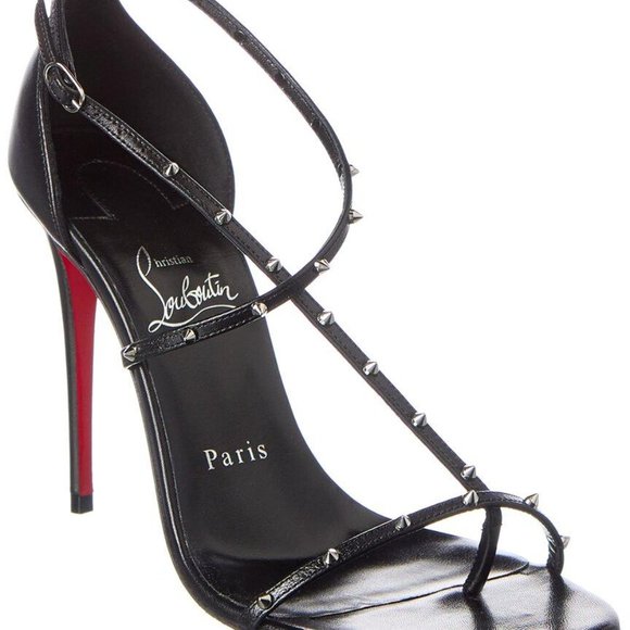 Christian Louboutin RIOJANA SPIKES 100 Strappy Studded Heels Sandals Shoes - Picture 2 of 16